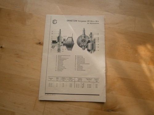 Graetzin vergaser 12n - kf, 12n-16n